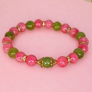 Peridot Pink Rhodochrosite Bracelet New Preppy Coqeutte Girl Lolita Dollette Y2k